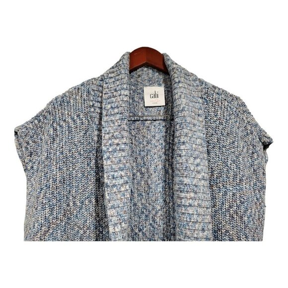 CAbi Napa Blue Marled Knit Open Front Long Duster Cardigan Sweater Vest Size S - Picture 4 of 12